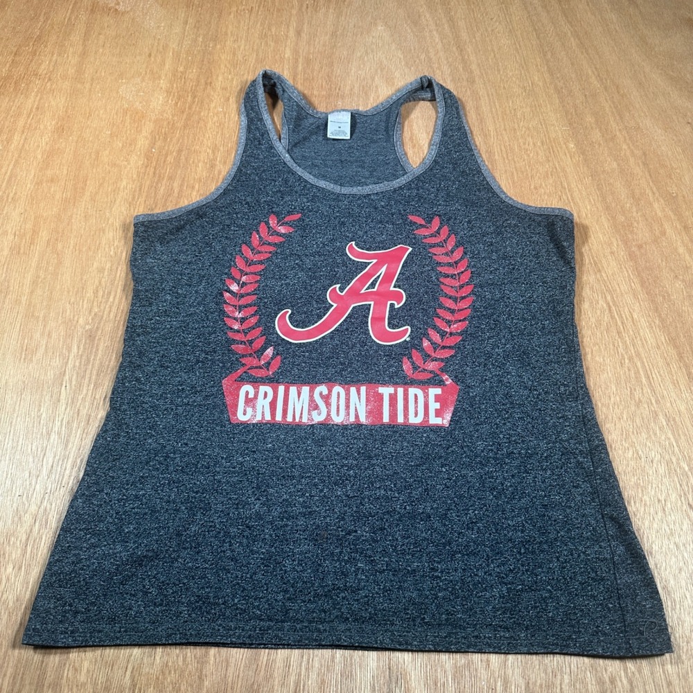 Alabama Crimson Tide Tank Top Women Medium Gray NCAA Gameday Racerback Fan Gear